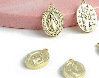 Petite médaille religieuse Sainte Vierge acier inoxydable pendentif madone ou vierge acier