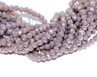Perles 4mm mauve perles rondes perles à facettes 4mm parme AB