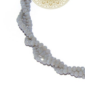 4mm gray beads glass beads abacus 4mm faceted beads 4x3mm gray opal