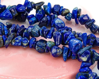 Perles puces en lapis lazuli naturel fil de perle lapis chips