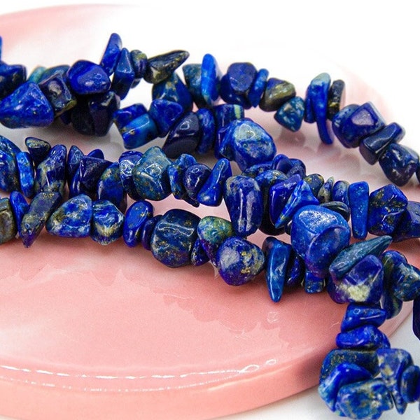 Perles puces en lapis lazuli naturel fil de perle lapis chips