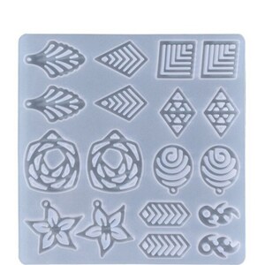 Silicone mold for pendants and earrings in UV resin, creating jewelry pendants