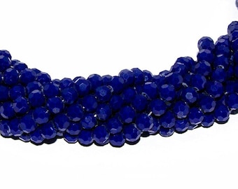 Perles 6mm bleu marine perles rondes perles à facettes 6mm bleu marine x 50