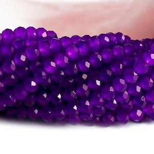 Faceted opal glass bead 6x5mm purple abacus bead