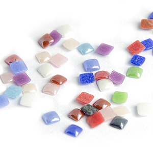 4x4mm square cabochons in iridescent porcelain image 1