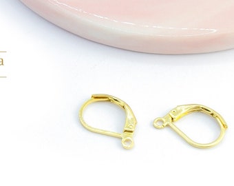 Lever earrings in 304 steel, gold color, attach gold steel earrings