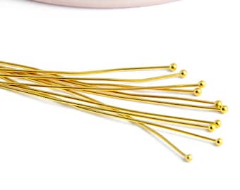 Ball head nails 50mm in gold brass round head nail