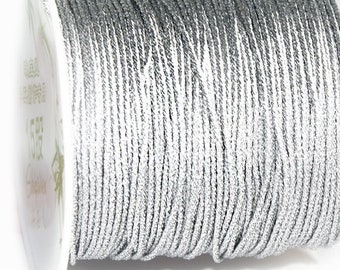 Filo di nylon intrecciato argento da 1 mm per la creazione di gioielli Filo da 1 mm per perline Cavo di nylon da 1 mm