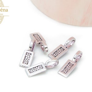 Bélières à coller x 10 en zamak argent bélière rectangle bélière pour pendentif zdjęcie 1