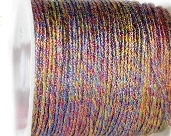 Fil nylon tressé irisé multicolore vif 1mm pour création bijoux fil nylon 1mm