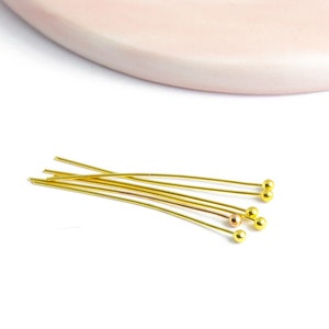 Clous tête boule 32mm en laiton doré