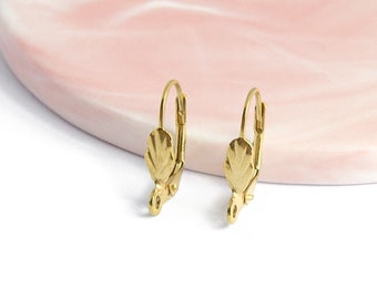 Lever sleepers in 304 gold stainless steel attaches shell earring steel bo sleeper