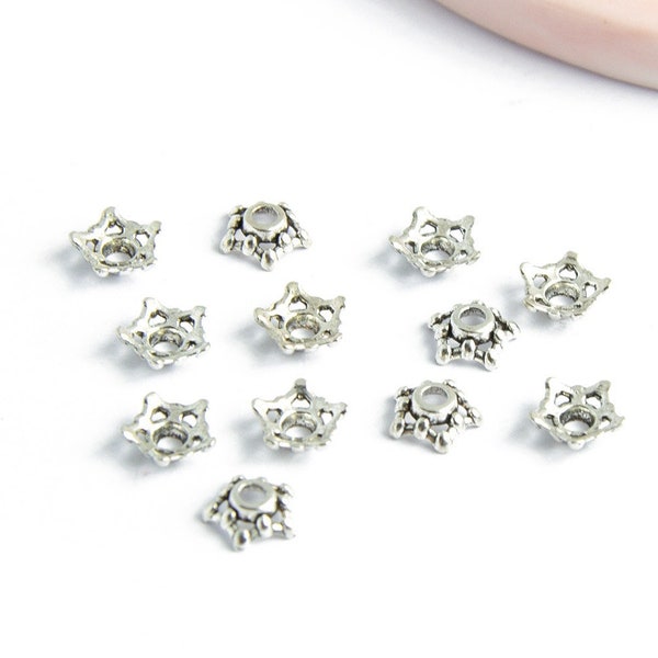 Coupelles filigranes pour perles 7.5mm en zamak argent