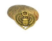 4 charms 27x26mm beetle connectors antique gold