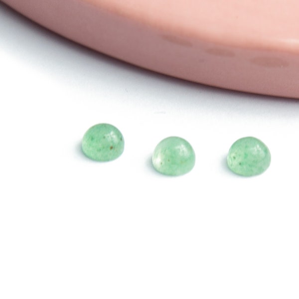 Cabochons 4mm en aventurine naturelle