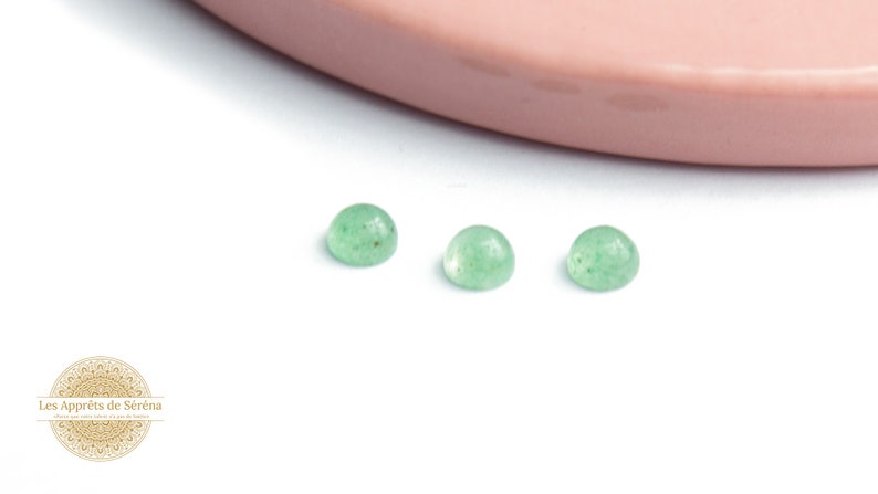 Cabochons 4mm en aventurine naturelle image 1