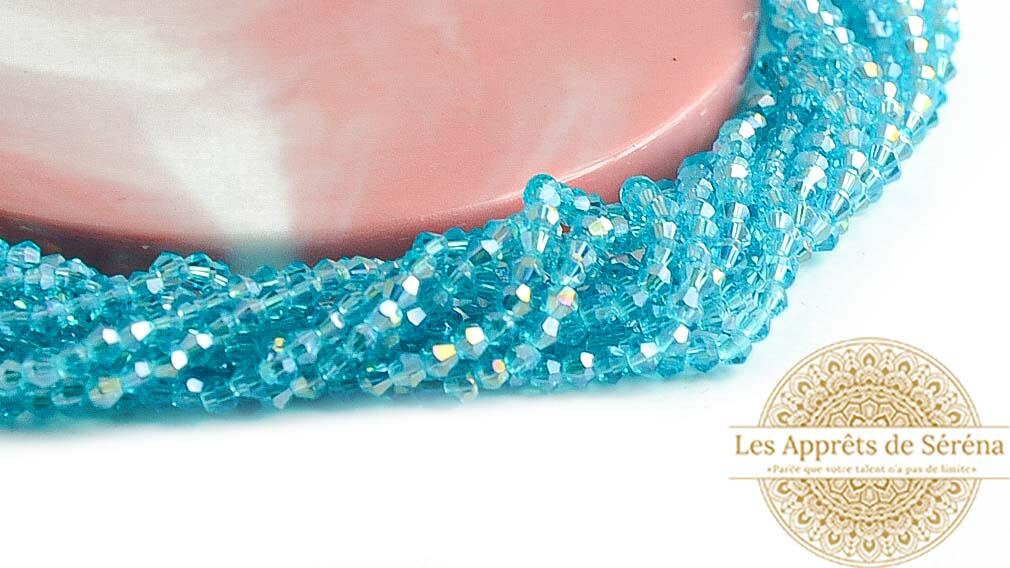 10 Perles Facettes De Bohème En Turquoise - 10 Mm, Marque Preciosa, Fabriqué En France