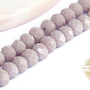 50 faceted abacus beads 6x5mm lavender