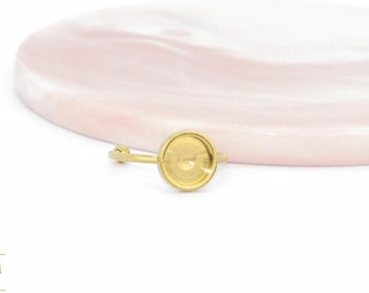Montura de anillo con cabujón de 8 mm, anillo de acero chapado en oro, anillo personalizable, fornituras de joyería de acero, soporte para joyería, bandeja para anillos