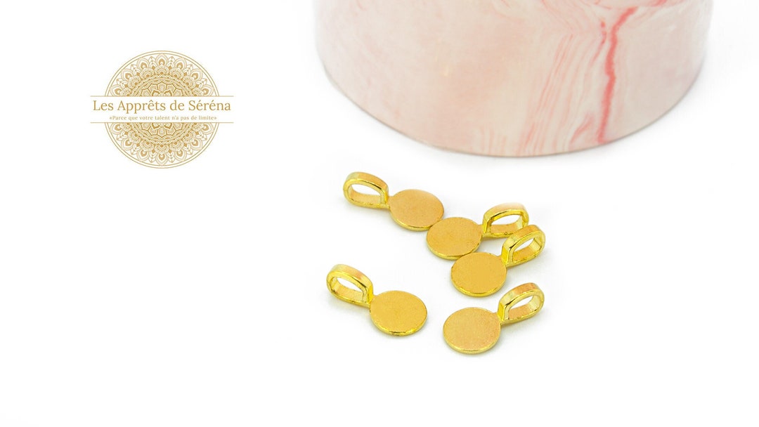 Lot De 200 Bélières Plates En Alliage à Coller – Forme Cuillère, Platine/or, 15x5 Mm | Pour Cabochons, DIY Bijoux