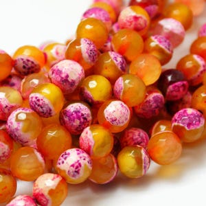 Bracelet perles Agate de feu grise | Véritables pierres fines 8mm