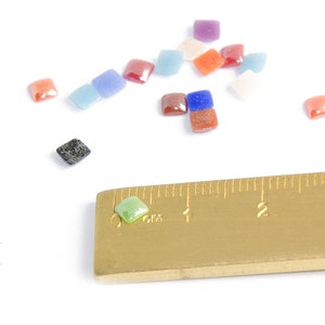 4x4mm square cabochons in iridescent porcelain image 3