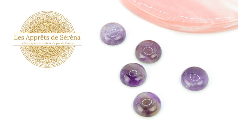 Cabochon 12mm in natural amethyst image 2