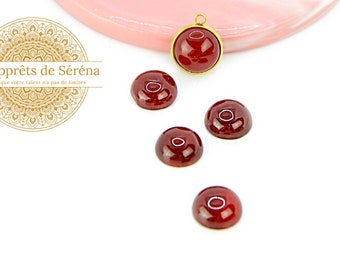 Cabochon 10mm in natural carnelian