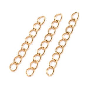 25/50mm extension chain in 304 stainless steel gold