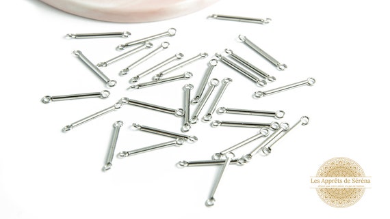 Lot De 30 Connecteurs En Acier Inoxydable 5x2mm - Pour Chaîne à Billes 1.5mm - Embouts De Liaison - Neuf