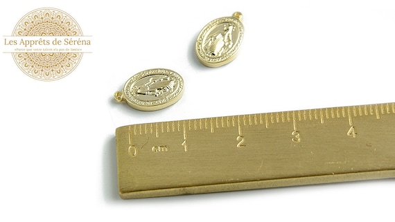 Collana Ciondolo Medaglia Di Maria Vergine VPOUERY - Acciaio Inox Oro, Per Donna E Bambina, Design Sacro - Foto 4