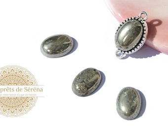 Cabochon 14x10mm en pyrite naturelle