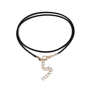 Support collier complet cordon coton ciré 1.5mm avec fermoir en doré cordon ciré complet pour collier image 3