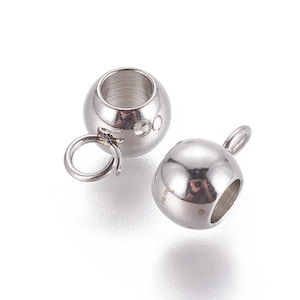 Ösen x 5 Edelstahl für Kordeln und Ketten 3mm Stahl Anhänger Öse