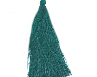 Large tassel 95mm imitation silk dark green
