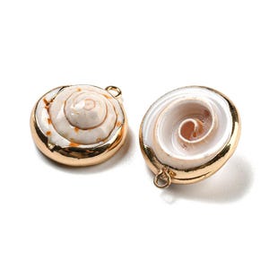 Natural spiral shell pendant