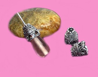 10 cups filigree Baroque silver 11x10mm