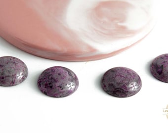 Cabochon 20mm en jaspe naturelle teinté violet