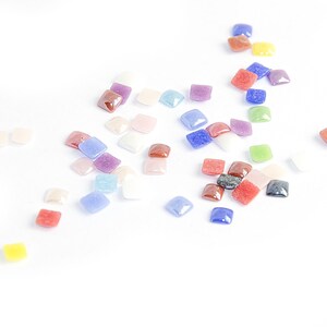 4x4mm square cabochons in iridescent porcelain image 2