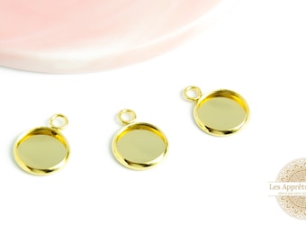 Pendentifs 12mm supports cabochon 12mm médaillon pour collier ,apprêts bijoux en acier .Pendentif médaillon pour cabochon.