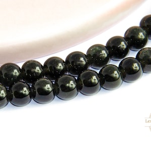 4mm Obsidian Beads 50 Smooth Round Beads 4mm Natural Obsidian x 50