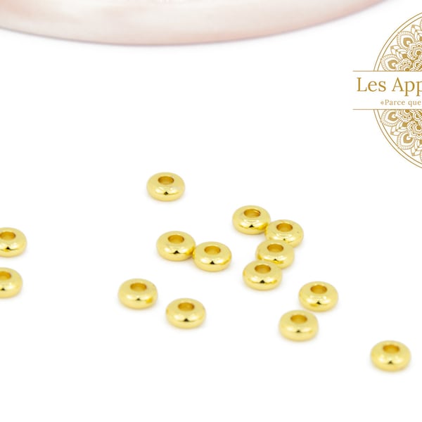 Perles intercalaires rondelles 4x1.5mm en laiton doré