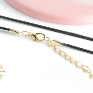 Support collier complet cordon coton ciré 1.5mm avec fermoir en doré cordon ciré complet pour collier image 5