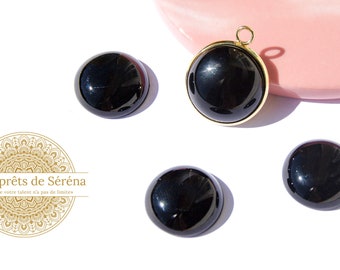 Cabochon 20mm en obsidienne noire