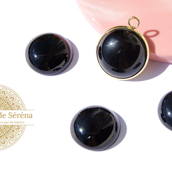 Cabochon 20mm en obsidienne noire