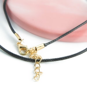 Complete necklace holder waxed cotton cord 1.5mm with gold clasp complete waxed cord for necklace