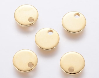 mini sequins stainless steel 4mm mini round pendant steel gold