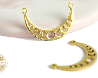 Lunar cycle connector 304 steel 18K gilding moon plastron gold-plated steel moon phase connector