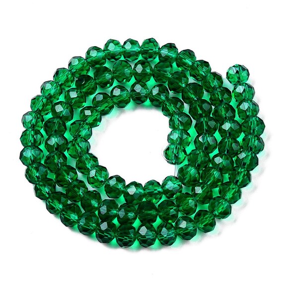 25 Perles Facettes De Bohême – 6 Mm, émeraude AB, Preciosa, Neuf, Port Gratuit