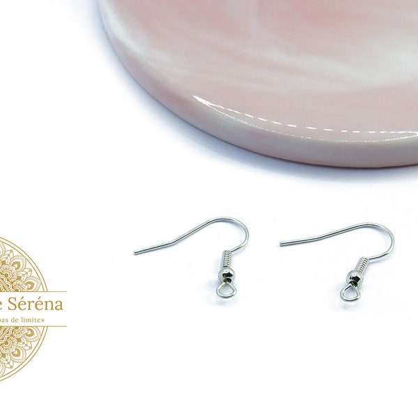 Crochets d'oreilles en laiton couleur argent